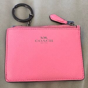 Coach Neon Pink Leather Key Holder